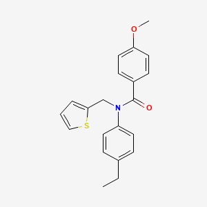 molecular formula C21H21NO2S B11333923 N-(4-ethylphenyl)-4-methoxy-N-(thiophen-2-ylmethyl)benzamide 