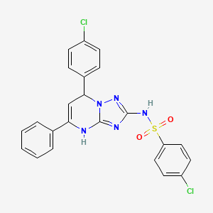 4-chloro-N-[7-(4-chlorophenyl)-5-phenyl-3,7-dihydro[1,2,4]triazolo[1,5-a]pyrimidin-2-yl]benzenesulfonamide