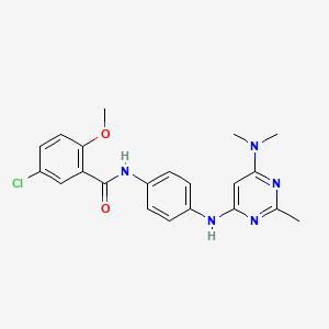 molecular formula C21H22ClN5O2 B11333934 5-chloro-N-(4-{[6-(dimethylamino)-2-methylpyrimidin-4-yl]amino}phenyl)-2-methoxybenzamide 