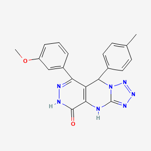 molecular formula C20H17N7O2 B11333935 10-(3-methoxyphenyl)-8-(4-methylphenyl)-2,4,5,6,7,11,12-heptazatricyclo[7.4.0.03,7]trideca-1(9),3,5,10-tetraen-13-one 