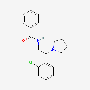 molecular formula C19H21ClN2O B11333956 N-[2-(2-chlorophenyl)-2-(pyrrolidin-1-yl)ethyl]benzamide 