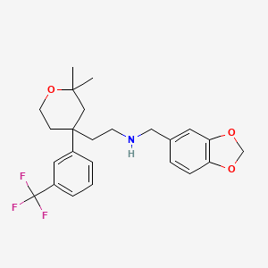 N-(1,3-benzodioxol-5-ylmethyl)-2-{2,2-dimethyl-4-[3-(trifluoromethyl)phenyl]tetrahydro-2H-pyran-4-yl}ethanamine