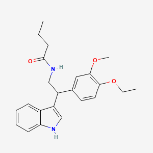 molecular formula C23H28N2O3 B11333976 N-[2-(4-ethoxy-3-methoxyphenyl)-2-(1H-indol-3-yl)ethyl]butanamide 