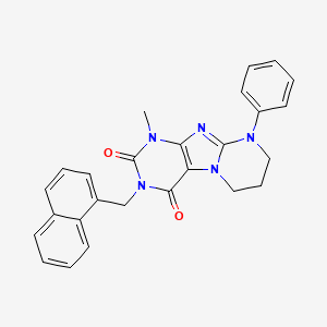 molecular formula C26H23N5O2 B11333996 1-methyl-3-(naphthalen-1-ylmethyl)-9-phenyl-7,8-dihydro-6H-purino[7,8-a]pyrimidine-2,4-dione 