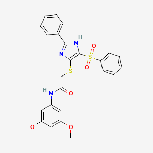 N-(3,5-dimethoxyphenyl)-2-{[2-phenyl-4-(phenylsulfonyl)-1H-imidazol-5-yl]sulfanyl}acetamide