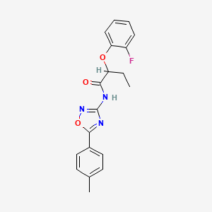 2-(2-fluorophenoxy)-N-[5-(4-methylphenyl)-1,2,4-oxadiazol-3-yl]butanamide