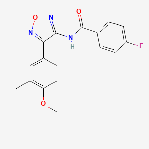 molecular formula C18H16FN3O3 B11334009 N-[4-(4-ethoxy-3-methylphenyl)-1,2,5-oxadiazol-3-yl]-4-fluorobenzamide 