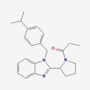 1-(2-{1-[4-(propan-2-yl)benzyl]-1H-benzimidazol-2-yl}pyrrolidin-1-yl)propan-1-one