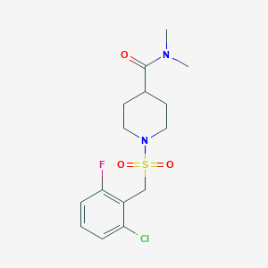 molecular formula C15H20ClFN2O3S B11334040 1-[(2-chloro-6-fluorobenzyl)sulfonyl]-N,N-dimethylpiperidine-4-carboxamide 