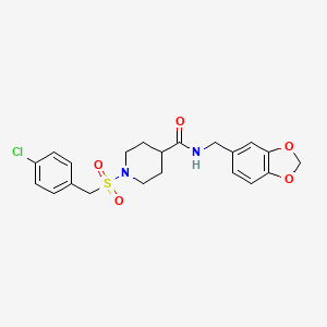 N-(1,3-benzodioxol-5-ylmethyl)-1-[(4-chlorobenzyl)sulfonyl]piperidine-4-carboxamide