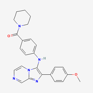 molecular formula C25H25N5O2 B11334055 (4-{[2-(4-Methoxyphenyl)imidazo[1,2-a]pyrazin-3-yl]amino}phenyl)(piperidin-1-yl)methanone 