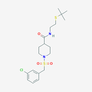 N-[2-(tert-butylsulfanyl)ethyl]-1-[(3-chlorobenzyl)sulfonyl]piperidine-4-carboxamide