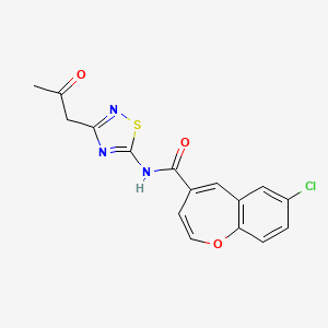 7-chloro-N-[3-(2-oxopropyl)-1,2,4-thiadiazol-5-yl]-1-benzoxepine-4-carboxamide