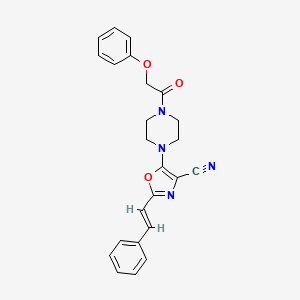 5-[4-(phenoxyacetyl)piperazin-1-yl]-2-[(E)-2-phenylethenyl]-1,3-oxazole-4-carbonitrile