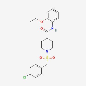 molecular formula C21H25ClN2O4S B11334111 1-[(4-chlorobenzyl)sulfonyl]-N-(2-ethoxyphenyl)piperidine-4-carboxamide 