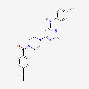 molecular formula C27H33N5O B11334131 6-[4-(4-tert-butylbenzoyl)piperazin-1-yl]-2-methyl-N-(4-methylphenyl)pyrimidin-4-amine 