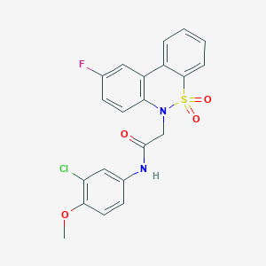 N-(3-chloro-4-methoxyphenyl)-2-(9-fluoro-5,5-dioxido-6H-dibenzo[c,e][1,2]thiazin-6-yl)acetamide