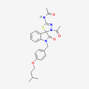 N-(3'-Acetyl-1-{[4-(3-methylbutoxy)phenyl]methyl}-2-oxo-1,2-dihydro-3'H-spiro[indole-3,2'-[1,3,4]thiadiazol]-5'-YL)acetamide