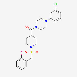 [4-(3-Chlorophenyl)piperazin-1-yl]{1-[(2-fluorobenzyl)sulfonyl]piperidin-4-yl}methanone