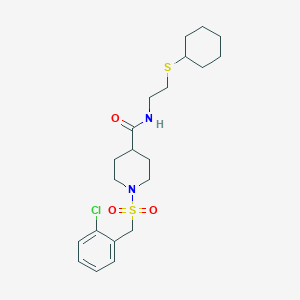 1-[(2-chlorobenzyl)sulfonyl]-N-[2-(cyclohexylsulfanyl)ethyl]piperidine-4-carboxamide