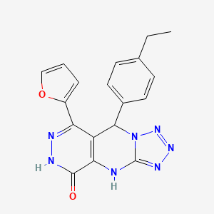 molecular formula C18H15N7O2 B11334217 8-(4-ethylphenyl)-10-(furan-2-yl)-2,4,5,6,7,11,12-heptazatricyclo[7.4.0.03,7]trideca-1(9),3,5,10-tetraen-13-one 