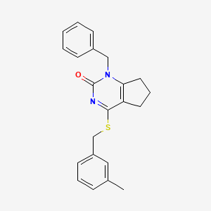 1-benzyl-4-[(3-methylbenzyl)sulfanyl]-1,5,6,7-tetrahydro-2H-cyclopenta[d]pyrimidin-2-one