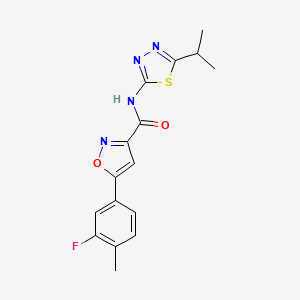 5-(3-fluoro-4-methylphenyl)-N-[5-(propan-2-yl)-1,3,4-thiadiazol-2-yl]-1,2-oxazole-3-carboxamide