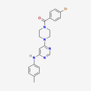 molecular formula C22H22BrN5O B11334265 6-[4-(4-bromobenzoyl)piperazin-1-yl]-N-(4-methylphenyl)pyrimidin-4-amine 