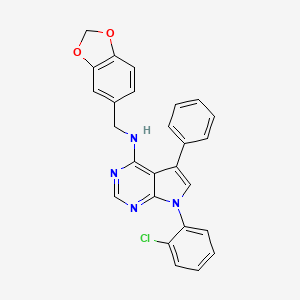 N-(1,3-benzodioxol-5-ylmethyl)-7-(2-chlorophenyl)-5-phenyl-7H-pyrrolo[2,3-d]pyrimidin-4-amine