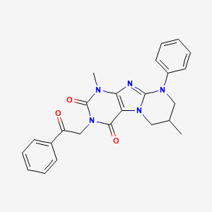 1,7-dimethyl-3-phenacyl-9-phenyl-7,8-dihydro-6H-purino[7,8-a]pyrimidine-2,4-dione