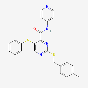 2-[(4-methylbenzyl)sulfanyl]-5-(phenylsulfanyl)-N-(pyridin-4-yl)pyrimidine-4-carboxamide