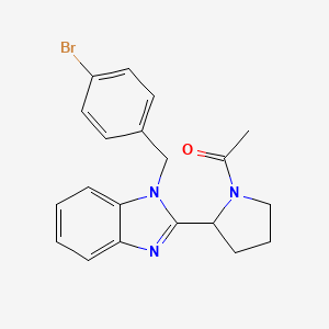 molecular formula C20H20BrN3O B11334316 1-{2-[1-(4-bromobenzyl)-1H-benzimidazol-2-yl]pyrrolidin-1-yl}ethanone 