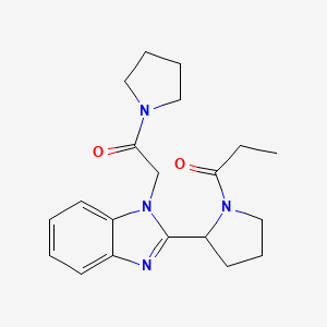 molecular formula C20H26N4O2 B11334320 1-{2-[1-(2-Oxo-2-pyrrolidinylethyl)benzimidazol-2-yl]pyrrolidinyl}propan-1-one 