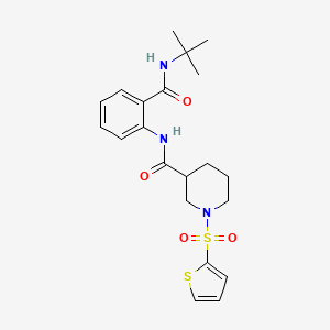 molecular formula C21H27N3O4S2 B11334337 N-[2-(tert-butylcarbamoyl)phenyl]-1-(thiophen-2-ylsulfonyl)piperidine-3-carboxamide 