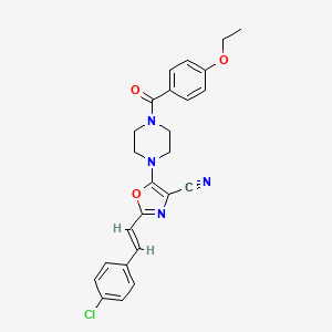 2-[(E)-2-(4-chlorophenyl)ethenyl]-5-{4-[(4-ethoxyphenyl)carbonyl]piperazin-1-yl}-1,3-oxazole-4-carbonitrile