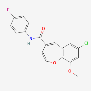 molecular formula C18H13ClFNO3 B11334394 7-chloro-N-(4-fluorophenyl)-9-methoxy-1-benzoxepine-4-carboxamide 