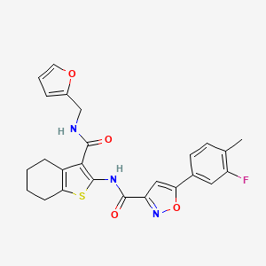 5-(3-fluoro-4-methylphenyl)-N-{3-[(furan-2-ylmethyl)carbamoyl]-4,5,6,7-tetrahydro-1-benzothiophen-2-yl}-1,2-oxazole-3-carboxamide