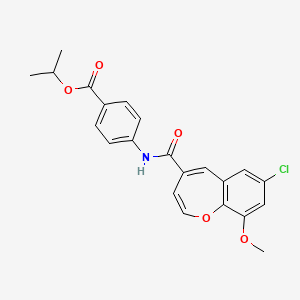 molecular formula C22H20ClNO5 B11334426 Propan-2-yl 4-{[(7-chloro-9-methoxy-1-benzoxepin-4-yl)carbonyl]amino}benzoate 