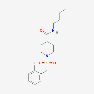 molecular formula C17H25FN2O3S B11334453 N-butyl-1-[(2-fluorobenzyl)sulfonyl]piperidine-4-carboxamide 