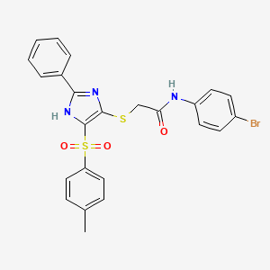 molecular formula C24H20BrN3O3S2 B11334505 N-(4-bromophenyl)-2-({4-[(4-methylphenyl)sulfonyl]-2-phenyl-1H-imidazol-5-yl}sulfanyl)acetamide 