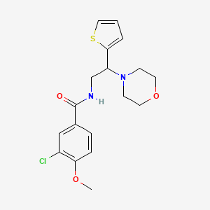 3-chloro-4-methoxy-N-[2-(morpholin-4-yl)-2-(thiophen-2-yl)ethyl]benzamide