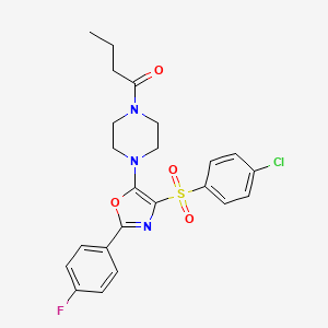 1-(4-{4-[(4-Chlorophenyl)sulfonyl]-2-(4-fluorophenyl)-1,3-oxazol-5-yl}piperazin-1-yl)butan-1-one