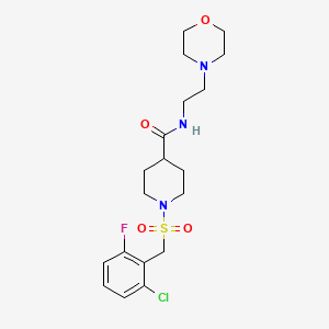 molecular formula C19H27ClFN3O4S B11334564 1-[(2-chloro-6-fluorobenzyl)sulfonyl]-N-[2-(morpholin-4-yl)ethyl]piperidine-4-carboxamide 