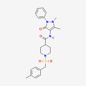 N-(1,5-dimethyl-3-oxo-2-phenyl-2,3-dihydro-1H-pyrazol-4-yl)-1-[(4-methylbenzyl)sulfonyl]piperidine-4-carboxamide