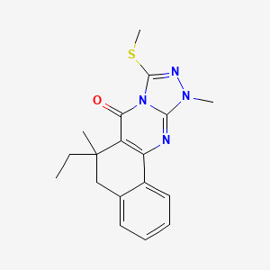 6-ethyl-6,11-dimethyl-9-(methylsulfanyl)-6,11-dihydrobenzo[h][1,2,4]triazolo[3,4-b]quinazolin-7(5H)-one