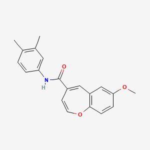 molecular formula C20H19NO3 B11334624 N-(3,4-dimethylphenyl)-7-methoxy-1-benzoxepine-4-carboxamide 