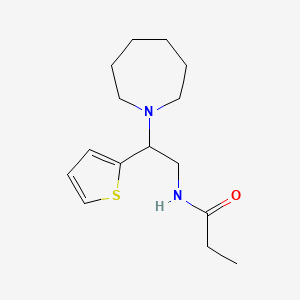 molecular formula C15H24N2OS B11334628 N-[2-(azepan-1-yl)-2-(thiophen-2-yl)ethyl]propanamide 