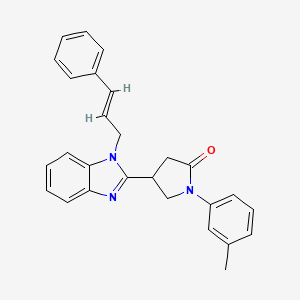 1-(3-methylphenyl)-4-{1-[(2E)-3-phenylprop-2-en-1-yl]-1H-benzimidazol-2-yl}pyrrolidin-2-one