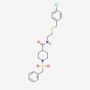 1-(benzylsulfonyl)-N-{2-[(4-chlorobenzyl)sulfanyl]ethyl}piperidine-4-carboxamide