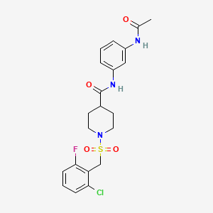 N-[3-(acetylamino)phenyl]-1-[(2-chloro-6-fluorobenzyl)sulfonyl]piperidine-4-carboxamide